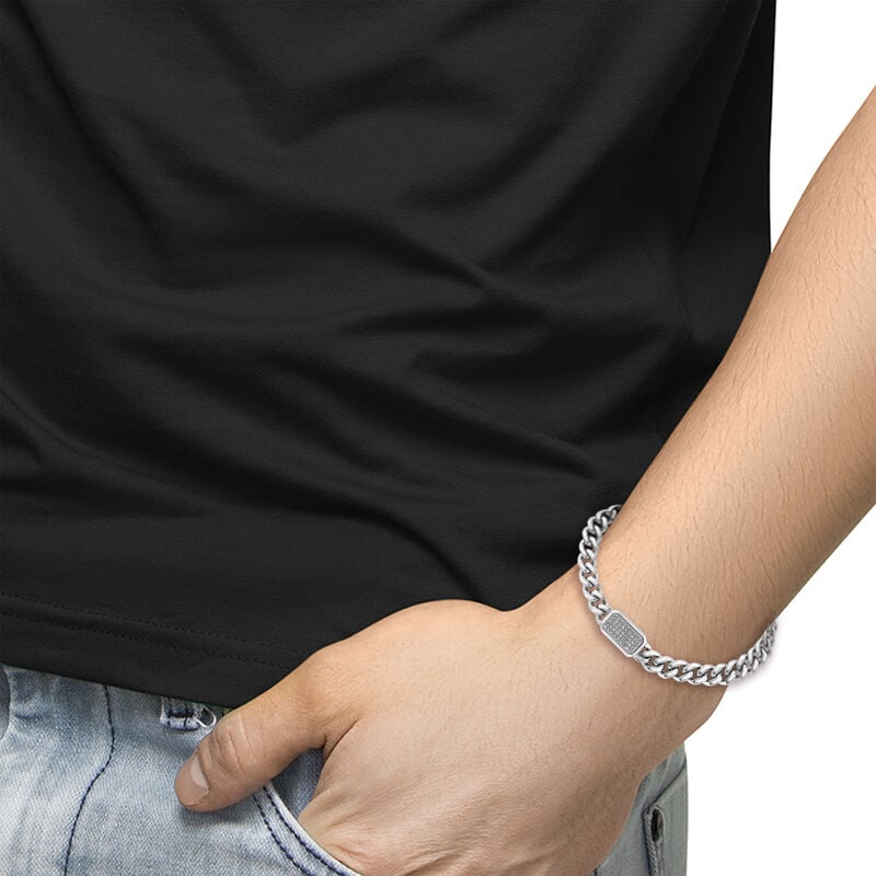 EFFY Men's Diamond Link Bracelet in Sterling Silver image number null